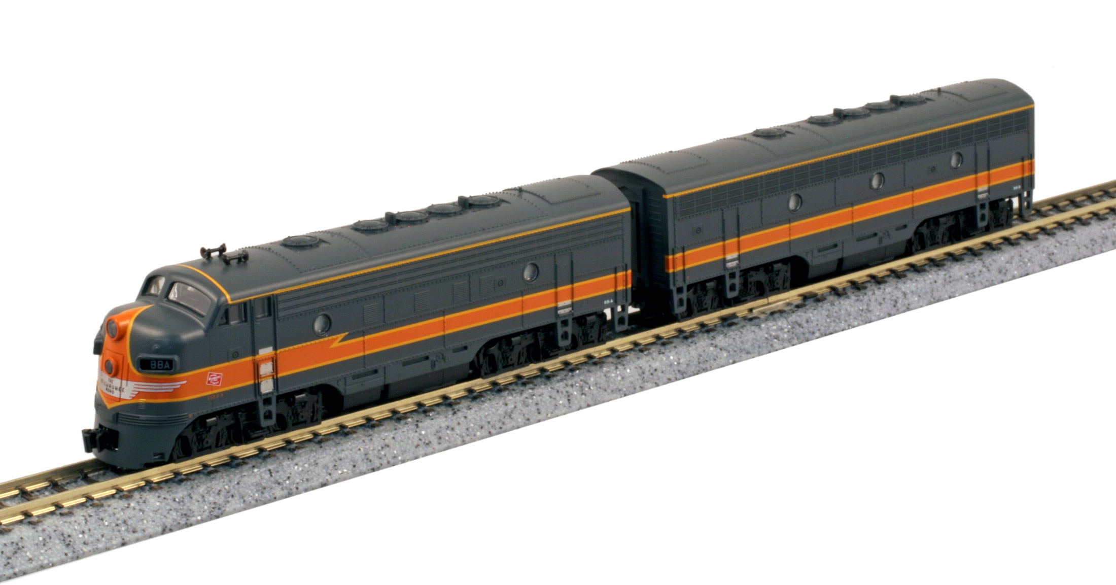 Milwaukee Road F-7A #88A & F-7B #88B with LokSound
