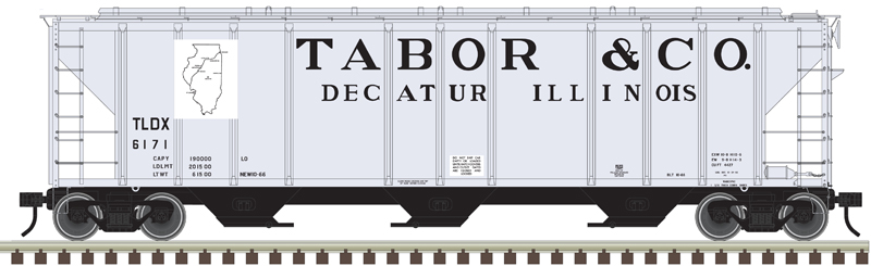 Tabor & Company PS-4427 low side covered hopper #6171 2-rail