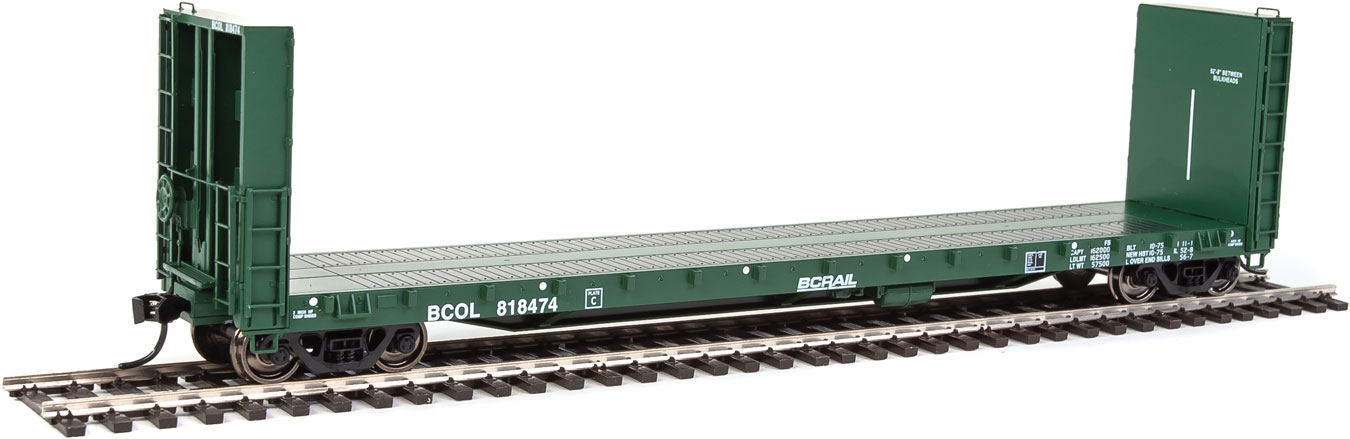 BC Rail 50' CC&F Bulkhead Flat Car #818474