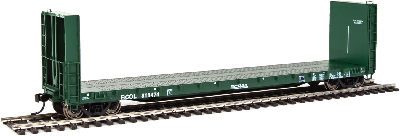 BC Rail 50' CC&F Bulkhead Flat Car #818474