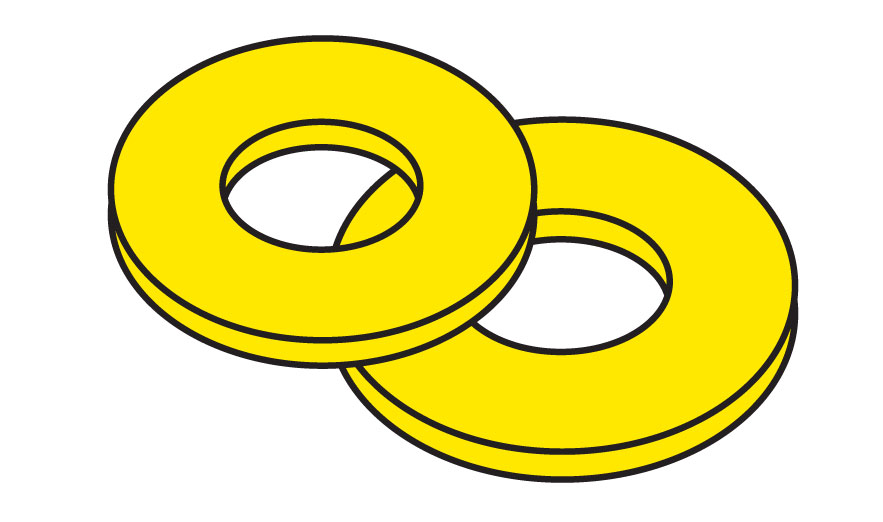 2-56 Brass Washers (5 pieces)