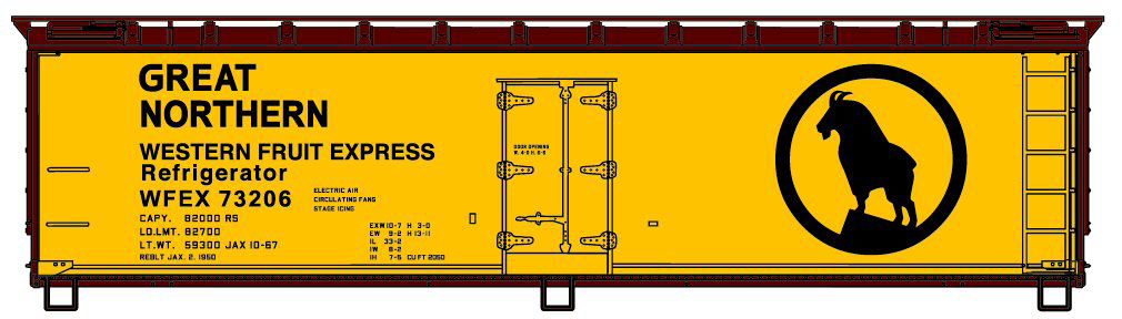 Great Northern / Western Fruit Express 40' wood reefer