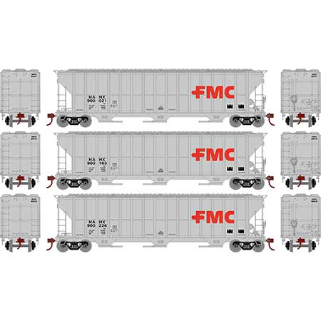 FMC 54' FMC 4700 covered hopper 3-pack