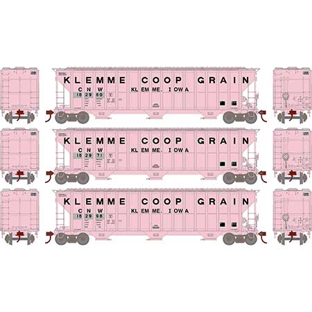 Chicago & North Western/Klemme 54' FMC 4700 Covered Hopper 3-Pack