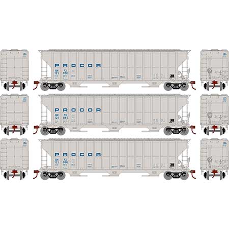 Procor 54' FMC 4700 Covered Hopper 3-Pack