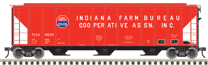 Indiana Farm Bureau Co-Op PS-4427 low side covered hopper car #19020