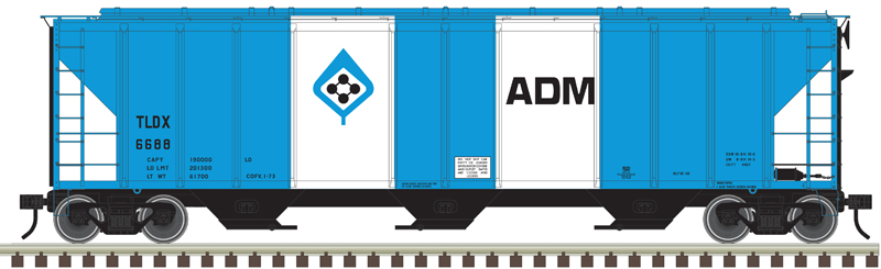 ADM PS-4427 low side covered hopper #6624 2-rail