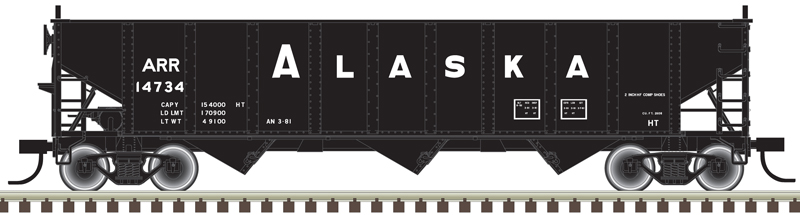 Alaska Railroad AAR 70-ton 9-panel arched end hopper #14803