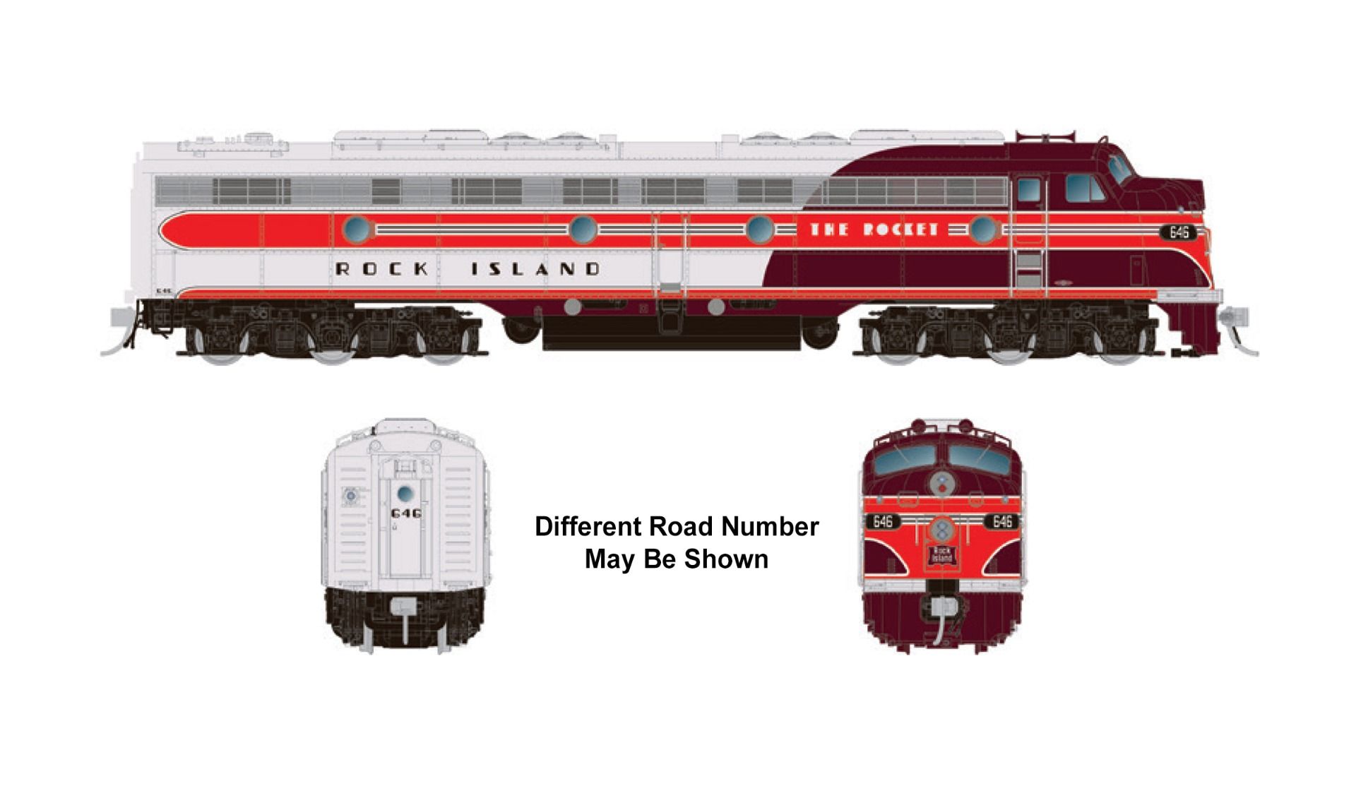 Rock Island ("Rocket" Delivery Scheme) EMD E8A #646 With Sound