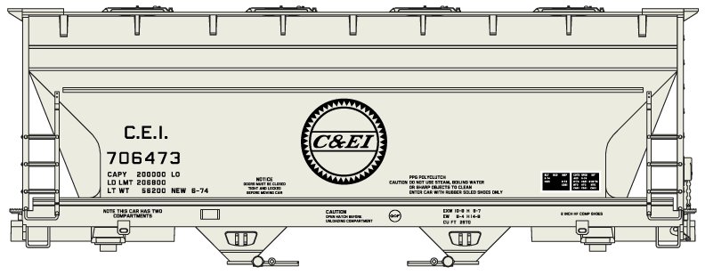 C&EI 2-Bay ACF Covered Hopper #706473