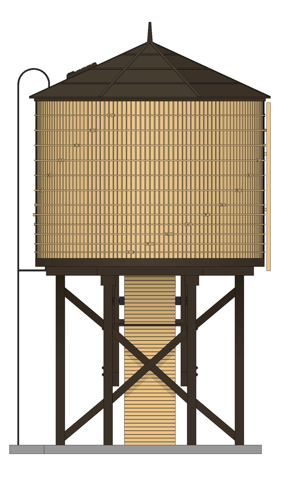 Weathered Yellow Unlettered Unpowered Water Tower