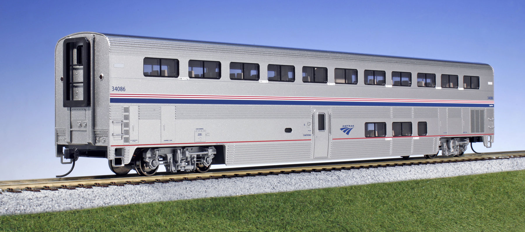 Amtrak ALC-42 & 3-Superliner® Cars With Interior Lighting Installed