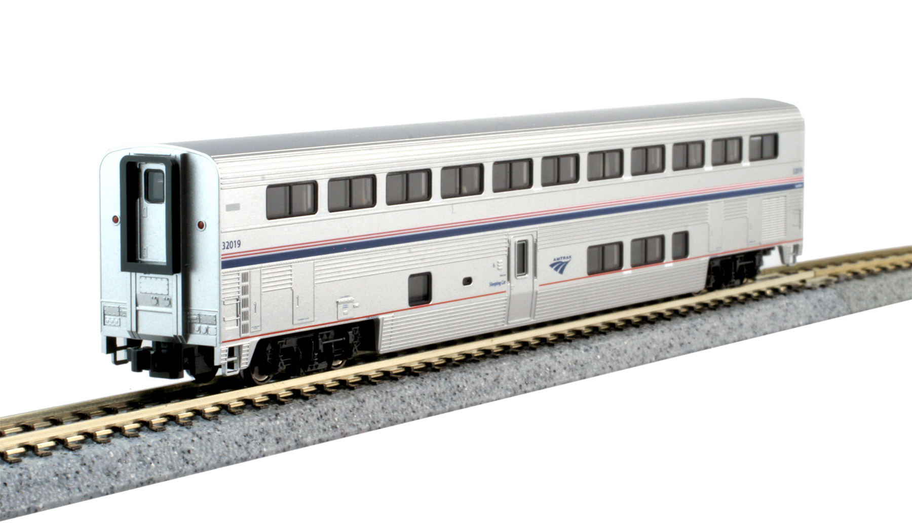 Amtrak ALC-42 & 3-Superliner® Cars With Interior Lighting Installed