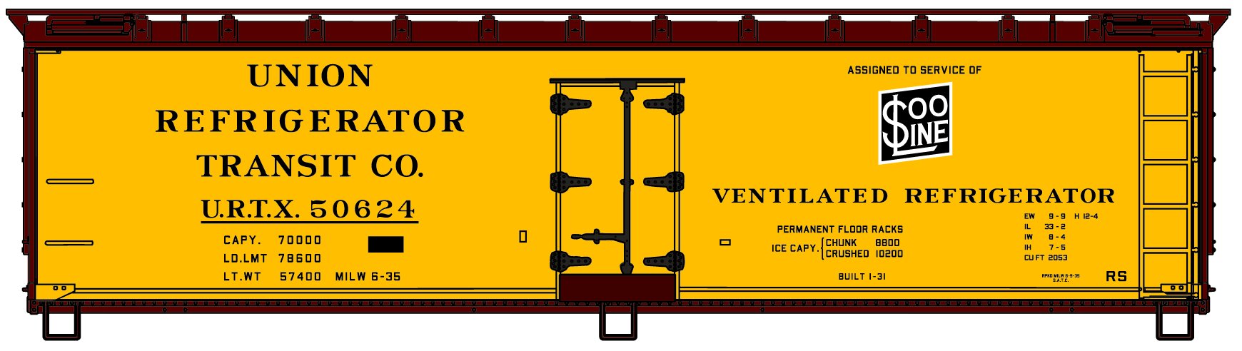 Soo Line 40' Wood Refrigerator Car #50624
