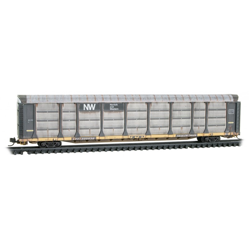 Norfolk & Western Weathered 89' Tri-Level Closed Autorack #800838