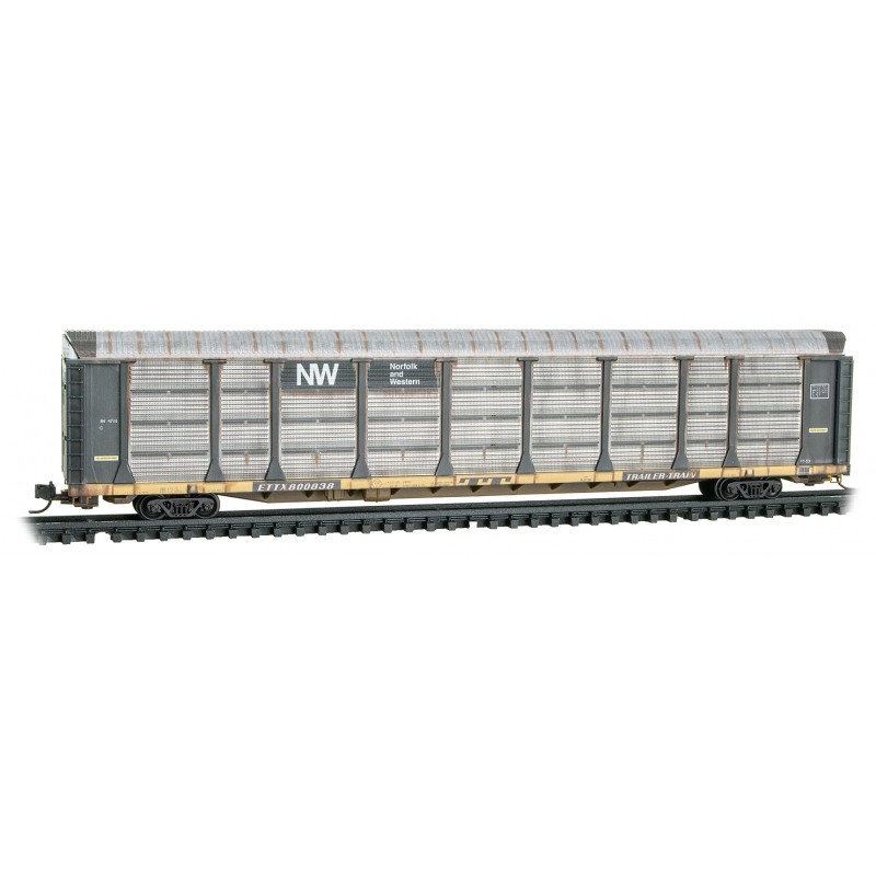 Norfolk & Western Weathered 89' Tri-Level Closed Autorack #800838