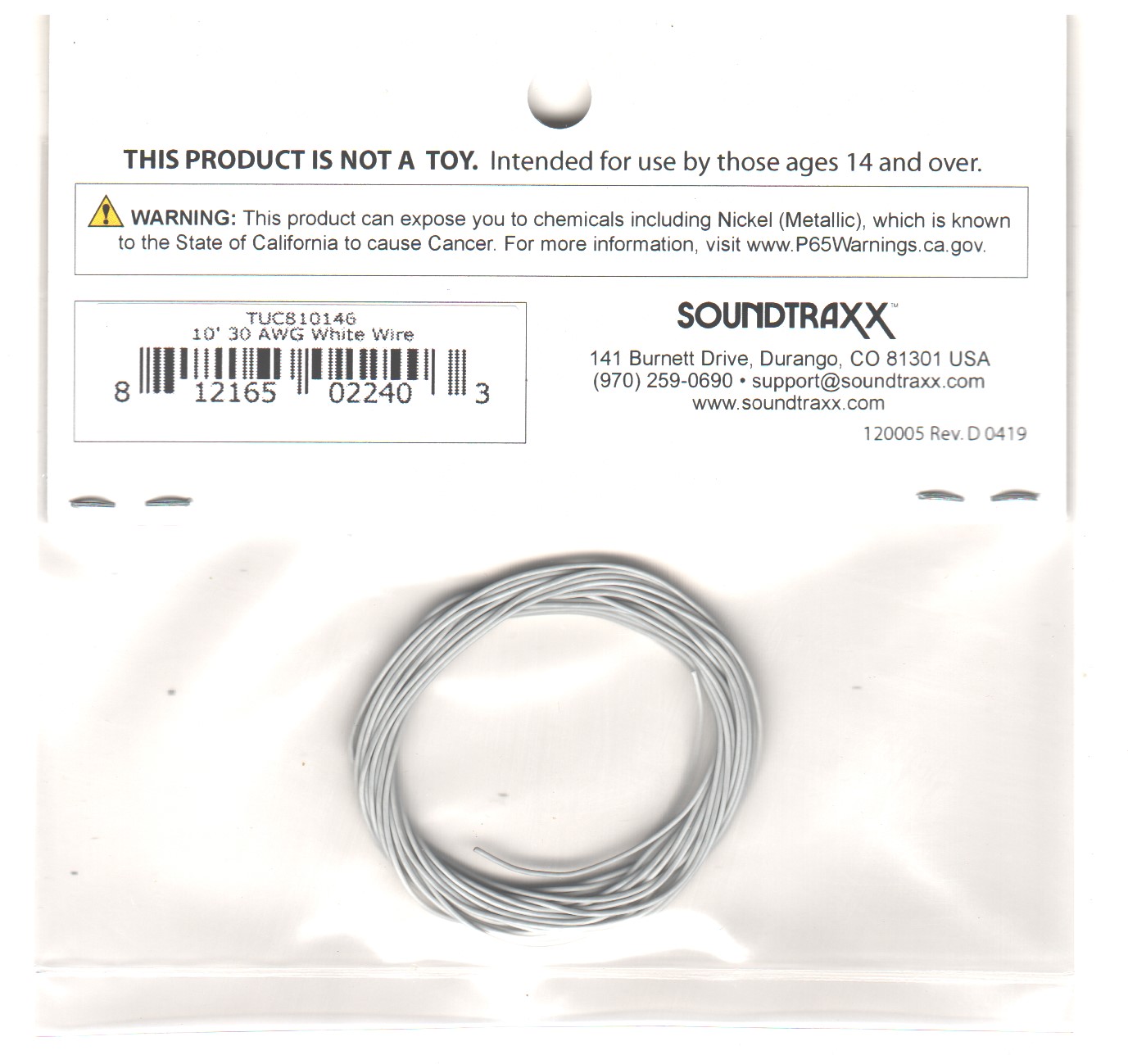 White Wire 10' 30 AWG