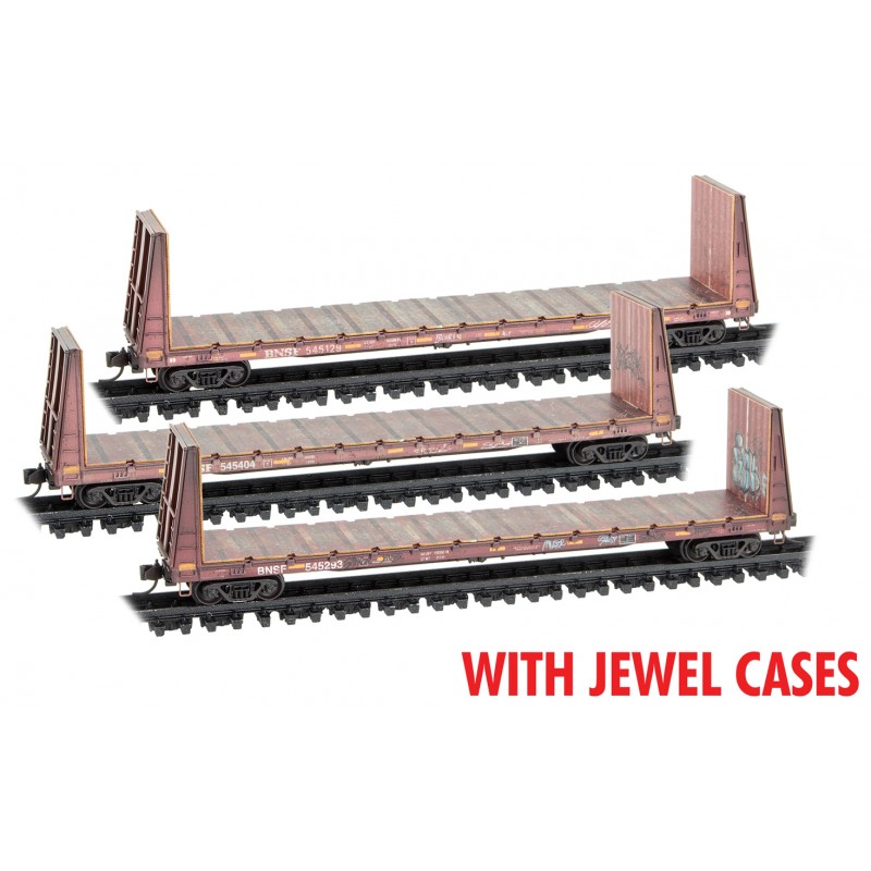 Burlington Northern Santa Fe Weathered 3-Pack With Jewel Cases