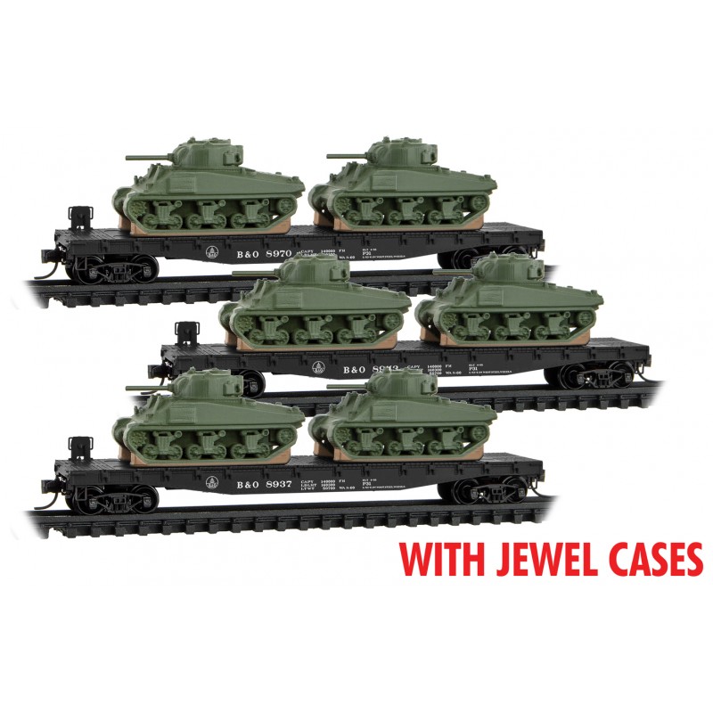 Baltimore & Ohio With Sherman Tanks 3-Pack With Jewel Cases