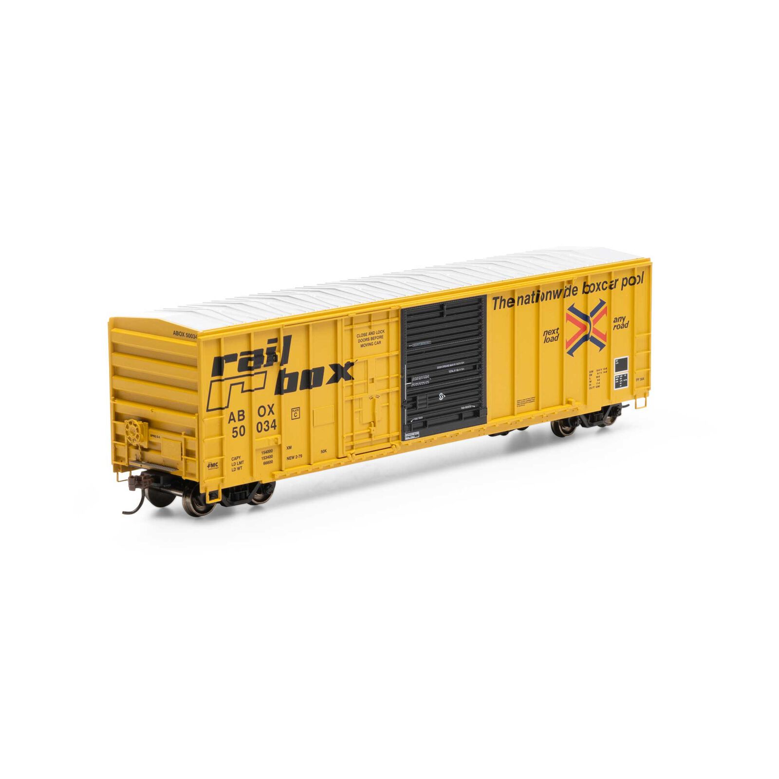 Railbox (early) 50' FMC exterior post combination door boxcar #50034
