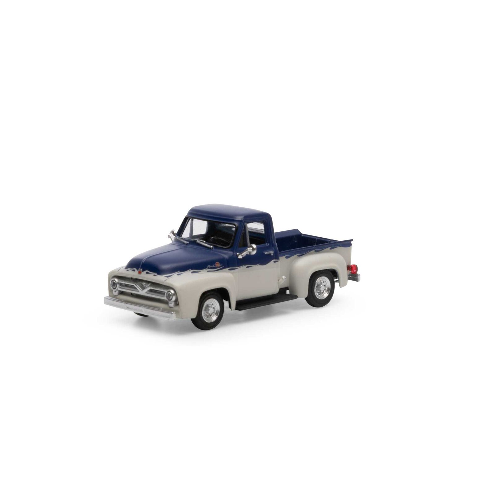 blue & light gray 1955 Ford F-100 pickup