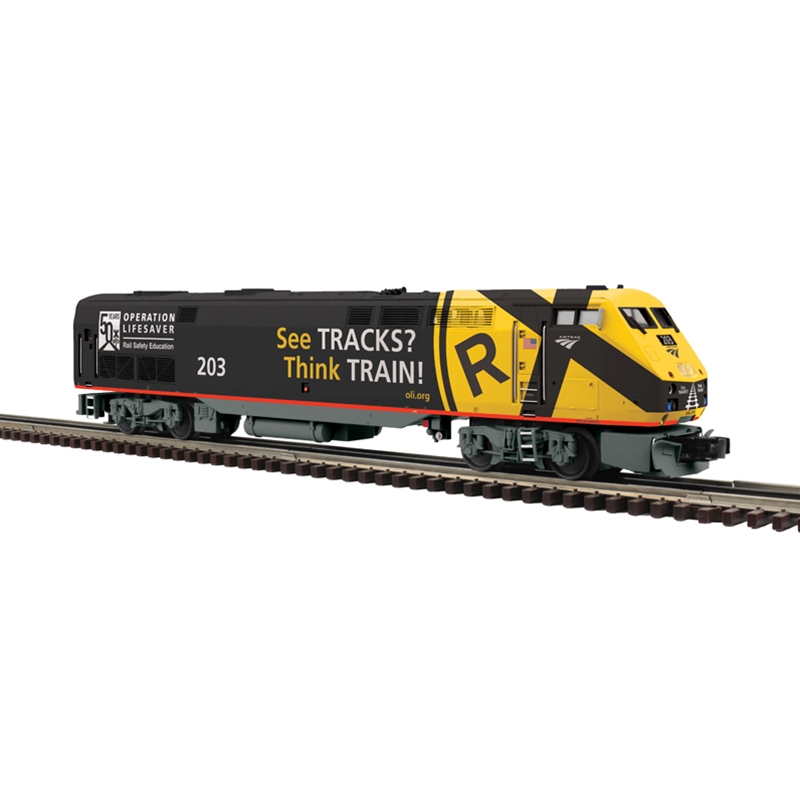 Amtrak Operation Lifesaver 50th anniversary P-42 Genesis #203 2-rail