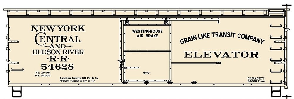 New York Central & Hudson River 36' Double Sheath Wood Box Car #54628