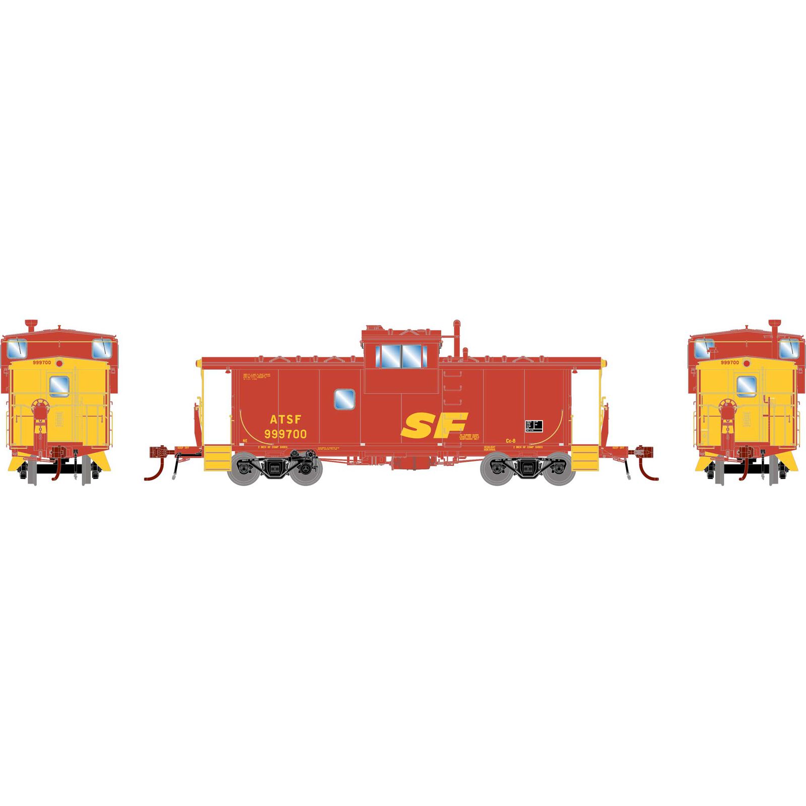 Santa Fe "Kodachrome" CE-8 Caboose #999700 With Lights