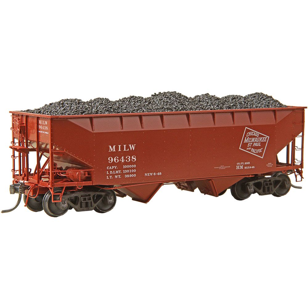 Milwaukee Road 50 Ton AAR Standard 2-Bay Offset Open Hopper #96438