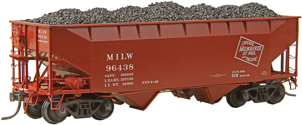 Milwaukee Road 50 Ton AAR Standard 2-Bay Offset Open Hopper #96438