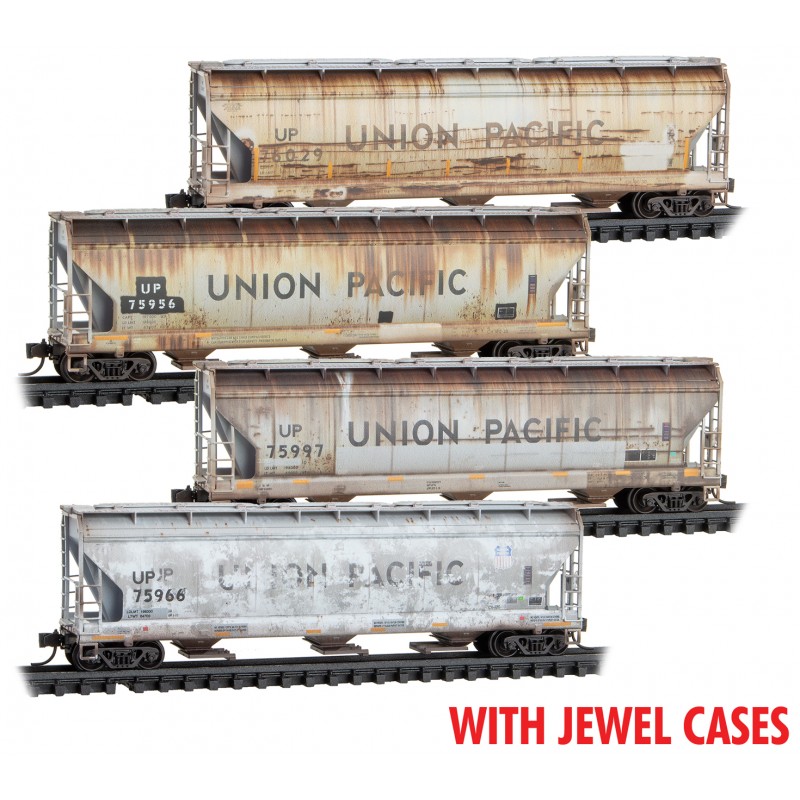 Union Pacific Weathered 4-Pack With Jewel Cases