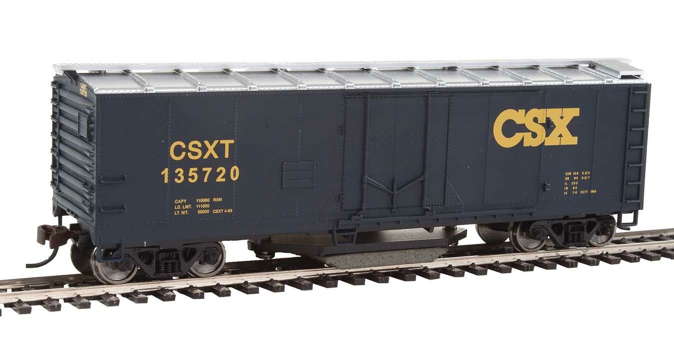 CSX 40' plug door track cleaning boxcar