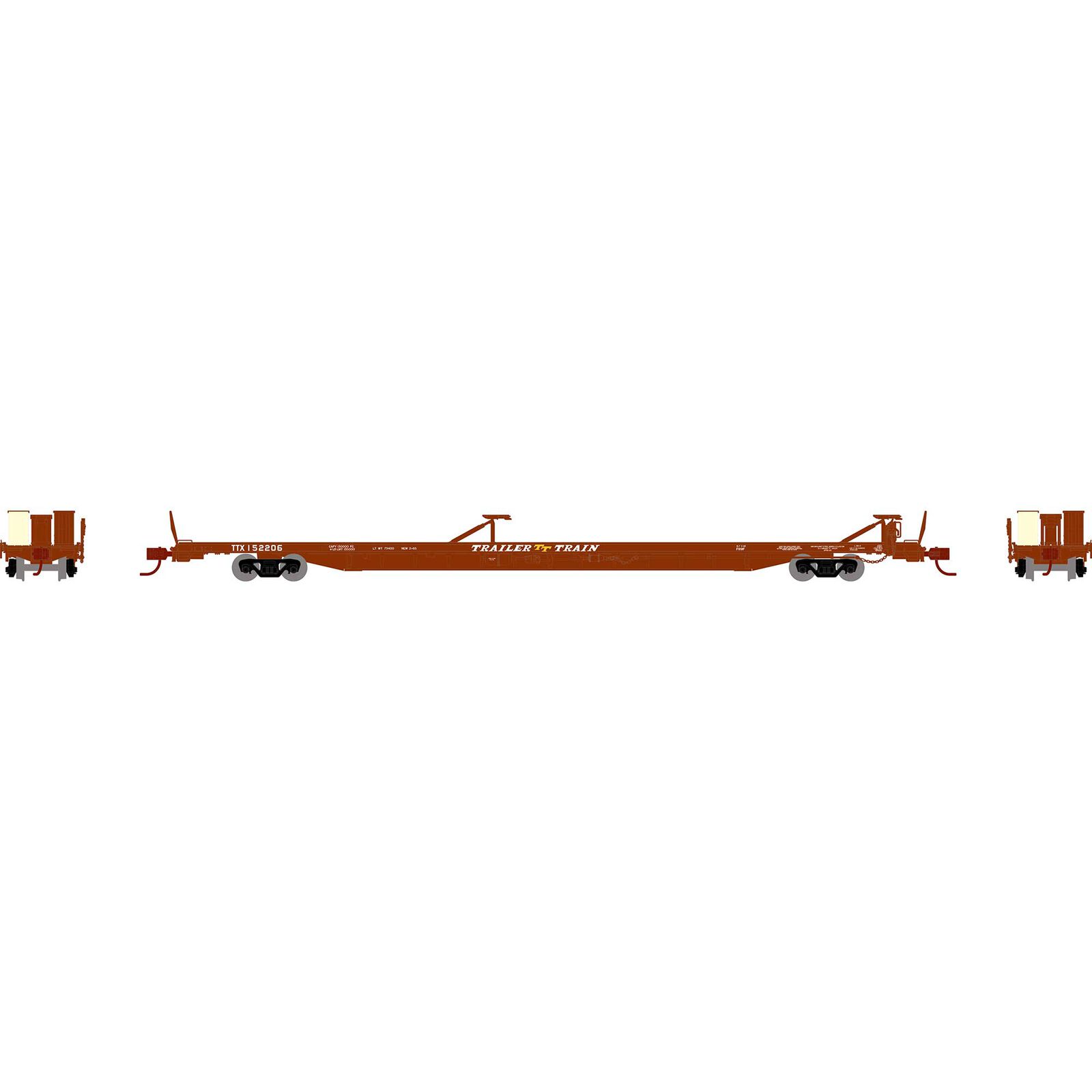 TTX brown 89'8" F89F TOFC flatcar #152206