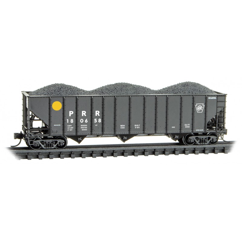 Pennsylvania 100-Ton 3-Bay Open Hopper Rib Sides w/Coal Load #180658