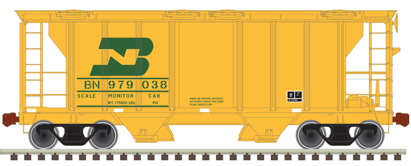 Burlington Northern scale monitor car PS-2 covered hopper #979039