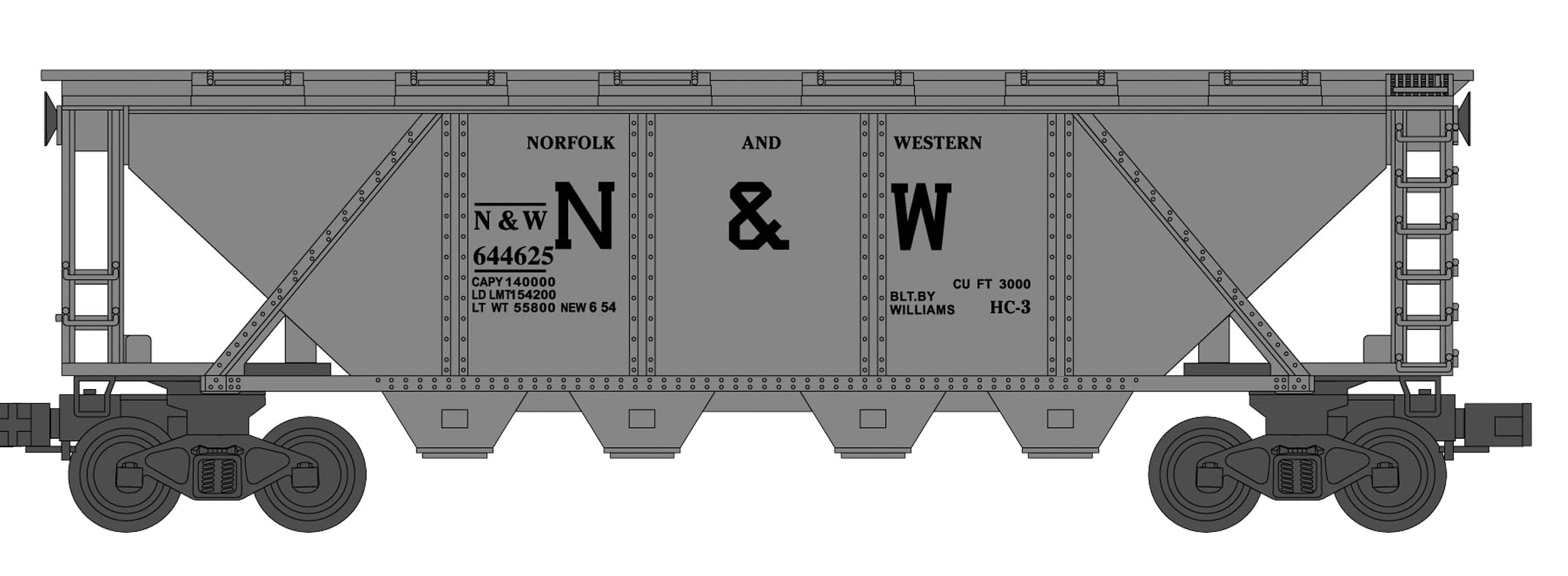 Norfolk & Western hopper from set BAC00304