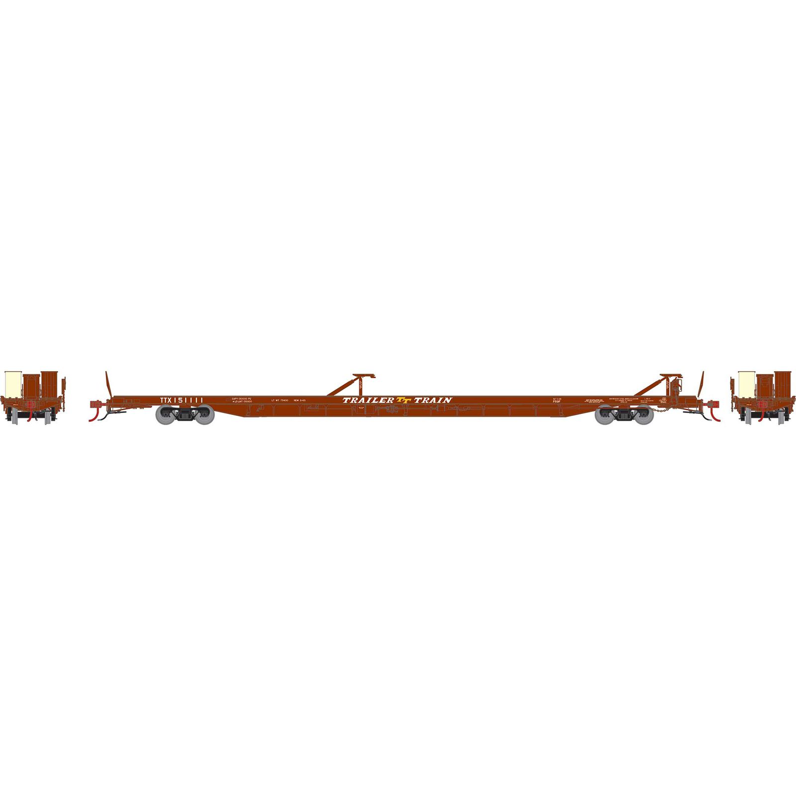 Trailer Train (brown) F89F 89' flatcar #151111