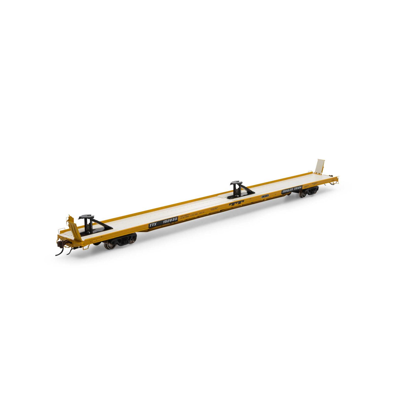 Trailer Train (yellow) F89F 89' flatcar #152833