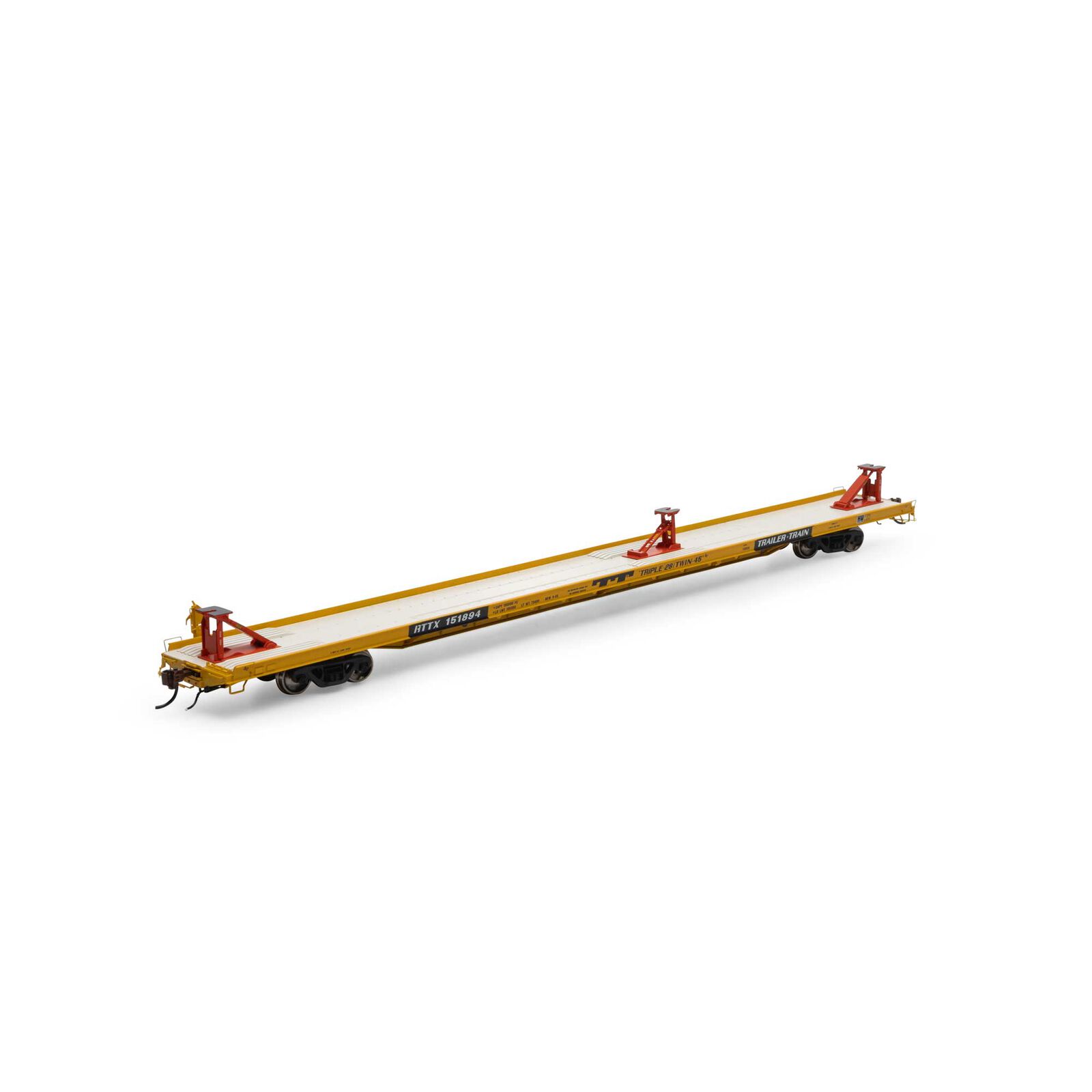 Trailer Train (yellow) F89F 89' flatcar #151894
