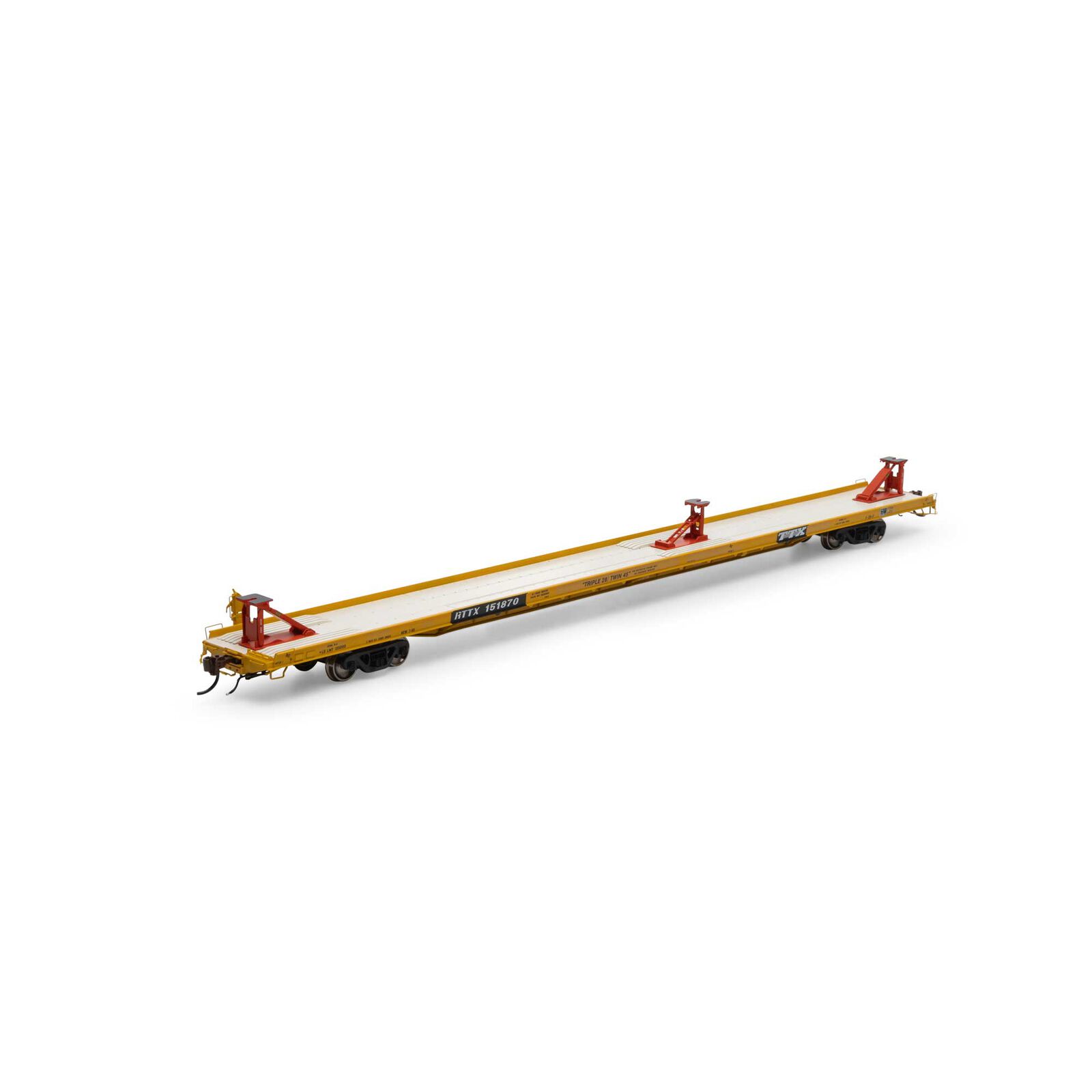 Trailer Train (yellow ,1991 logo) F89F 89' flatcar #151870