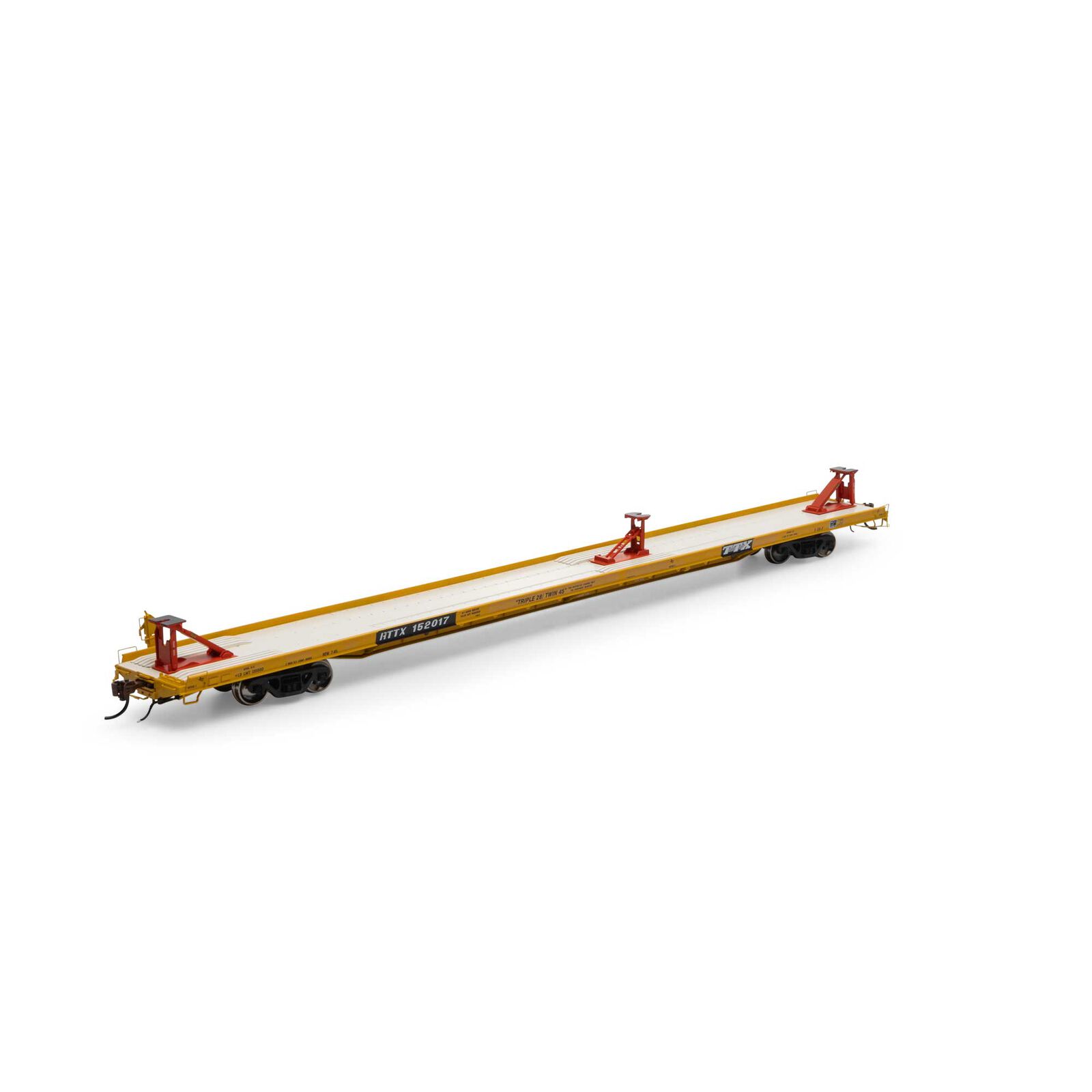 Trailer Train (yellow ,1991 logo) F89F 89' flatcar #152017