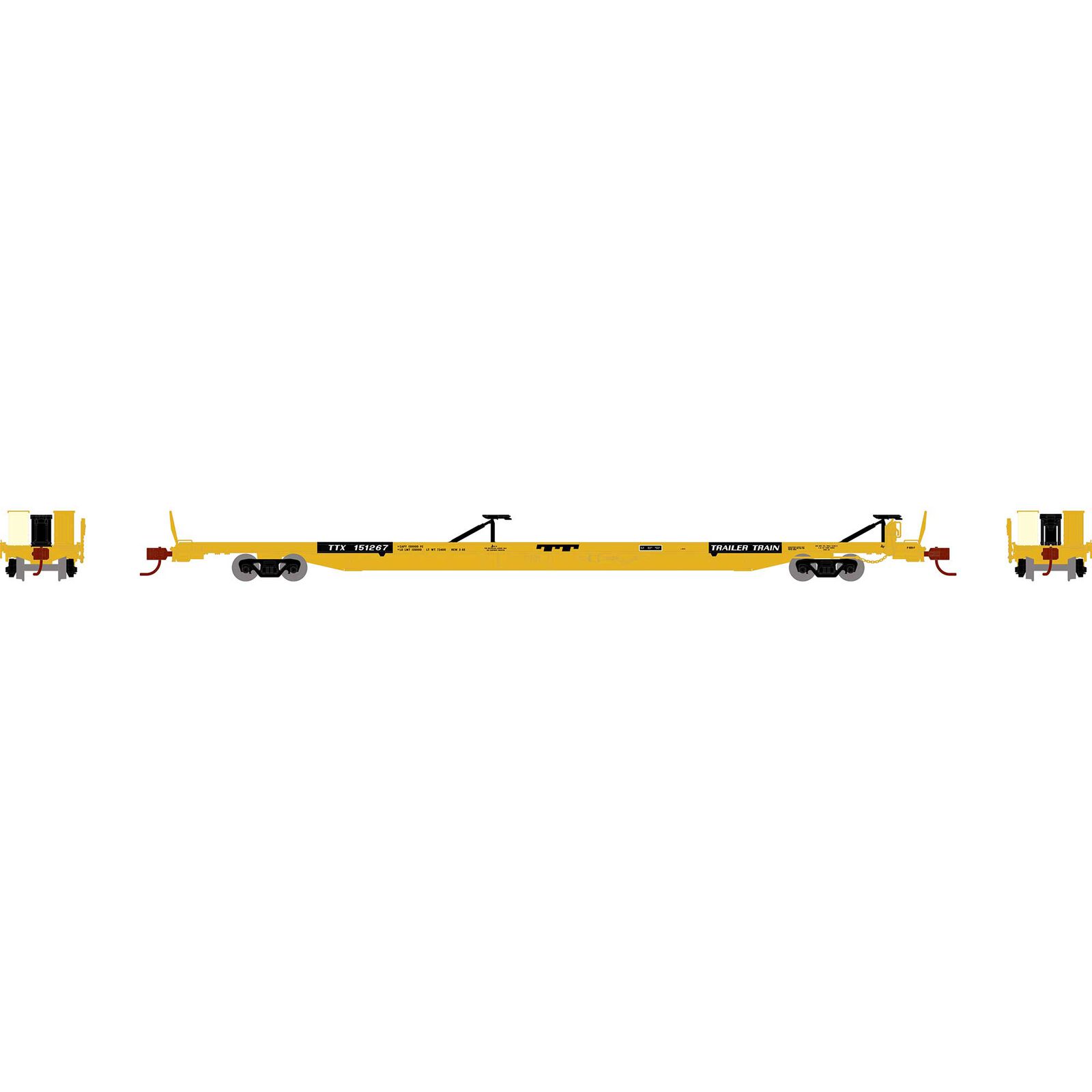 Trailer Train (yellow) F89F 89'8" TOFC flatcar #151267