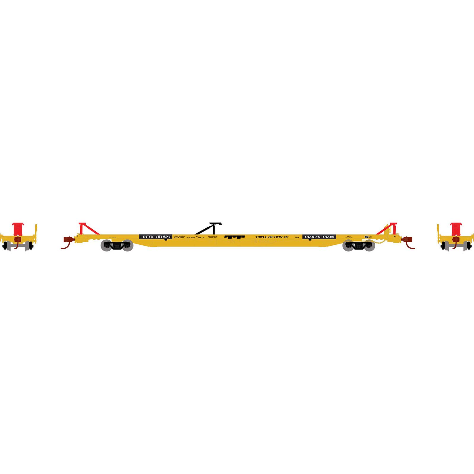 Trailer Train (yellow) F89F 89'8" TOFC flatcar #151894