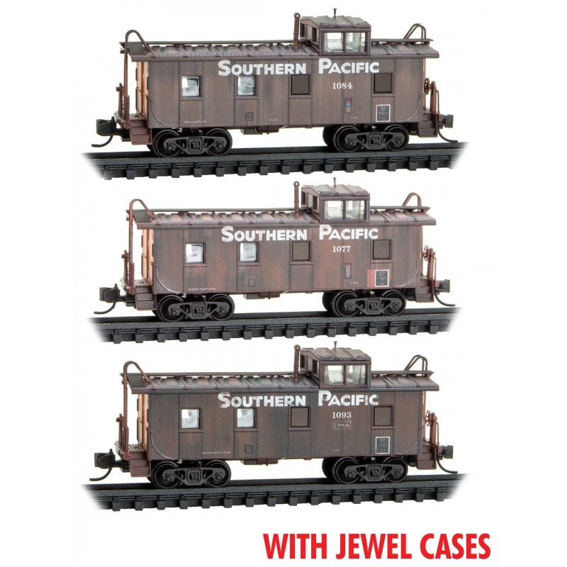 Southern Pacific Weathered Caboose 3-Pack With Jewel Cases