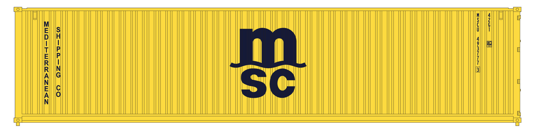 Mediterranean Shipping Co. 40' magnetic intermodal container 2-pack