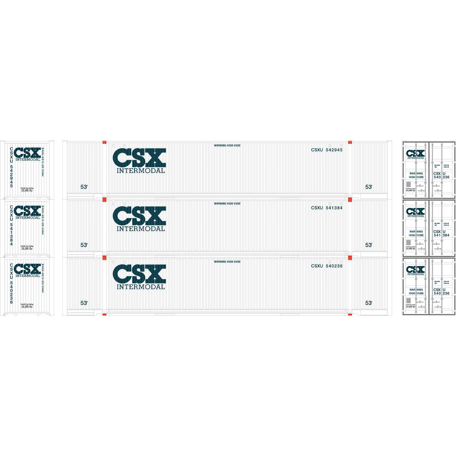 CSX 53' Jindo Container 3-Pack