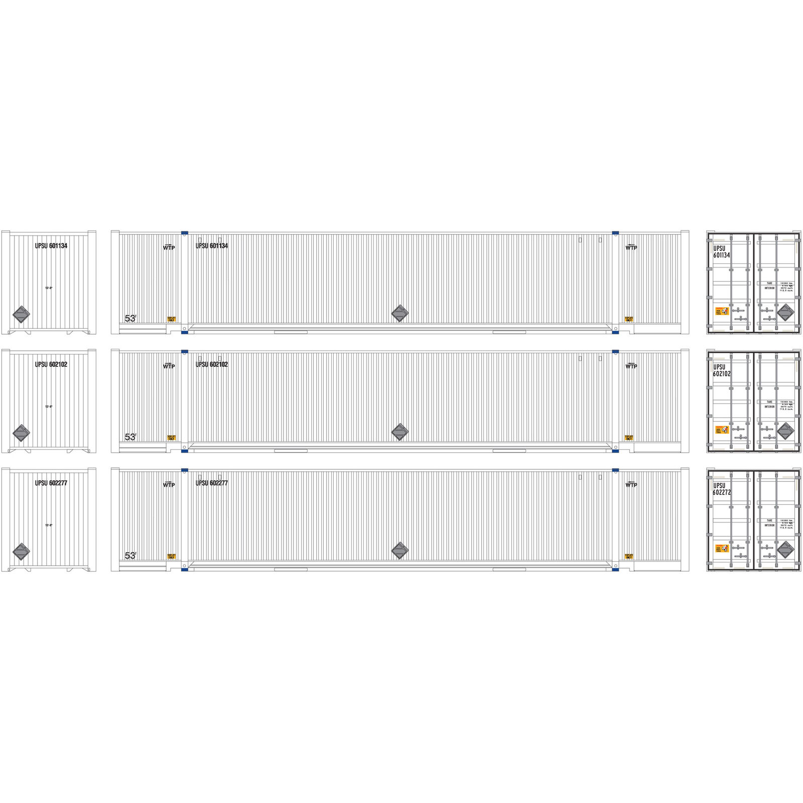 United Parcel Service 53' Jindo Container 3-Pack #1