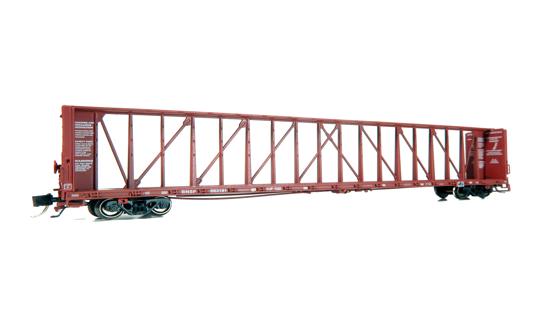 BNSF brown NSC 73' centerbeam flatcar 6-pack
