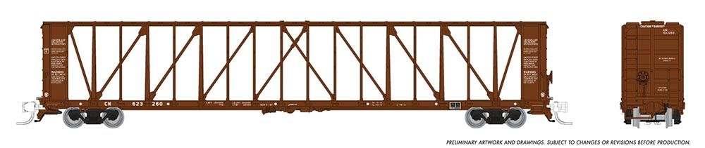 Canadian National Brown NSC 73' Centerbeam Flatcar #623285