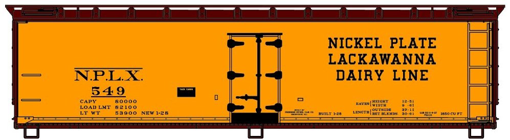 Nickel Plate Lackawanna Dairy Line 40' wood reefer #549